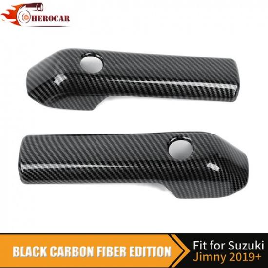 Carbon Fiber Inner Door Armrest Handle Panel Covers For Suzuki Jimny + 2door