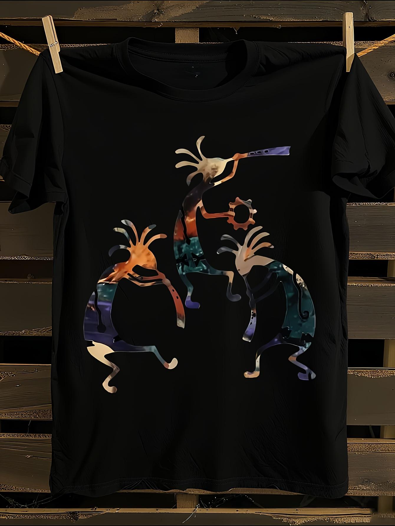 Unisex Kokopelli Trio Print 100% Stretch All-Season Tshirt S