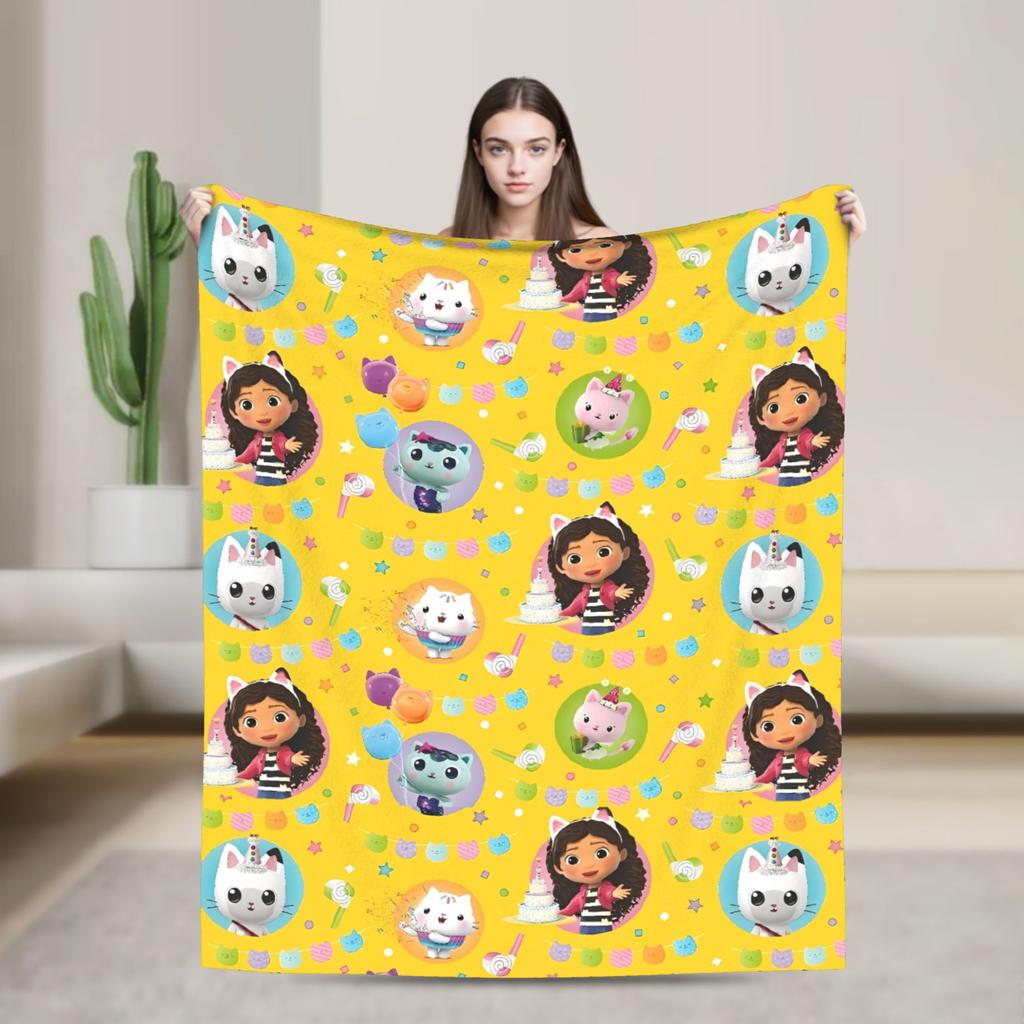 G-gabbys Dollhouse Fun Flannel Blanket Super Warm Bedding Throws for Couch Bed Travel Office Aesthetic Bedspread Sofa Bed Cover