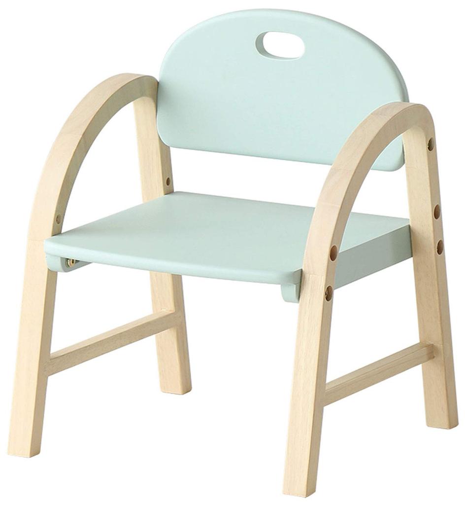 Market Chair for Children with Armrests, Amy Series, 31cm (W) X 30cm (D) X 39cm (H) (Seat Height 20cm, 23.5cm), Cyan Gray, Made with Natural Wood, ILC