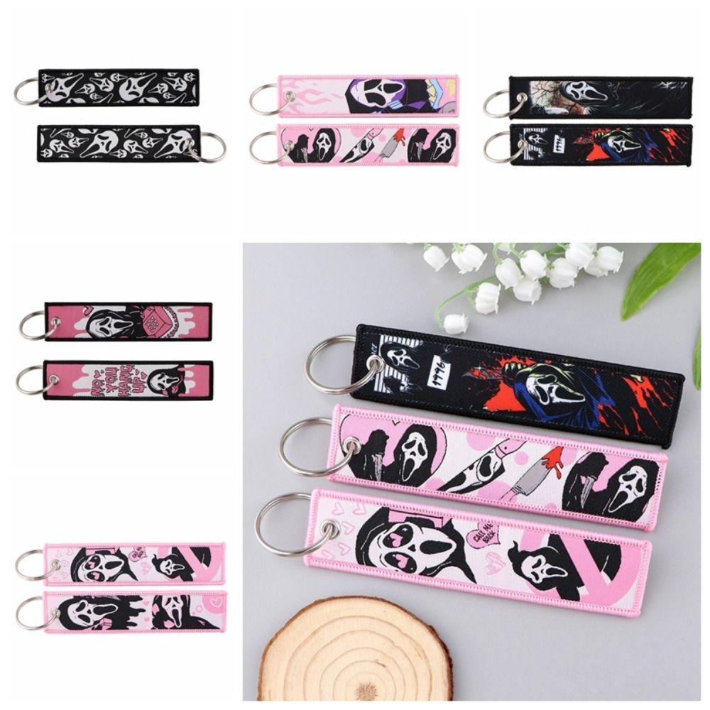 

Skeleton Halloween Key Tags Weaving Embroidery Jet Tags Couple Friend Family