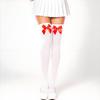 Damen Pinke Over-the-Knee Strümpfe mit Schleifen - Halloween Cosplay Kostüm Zubehör