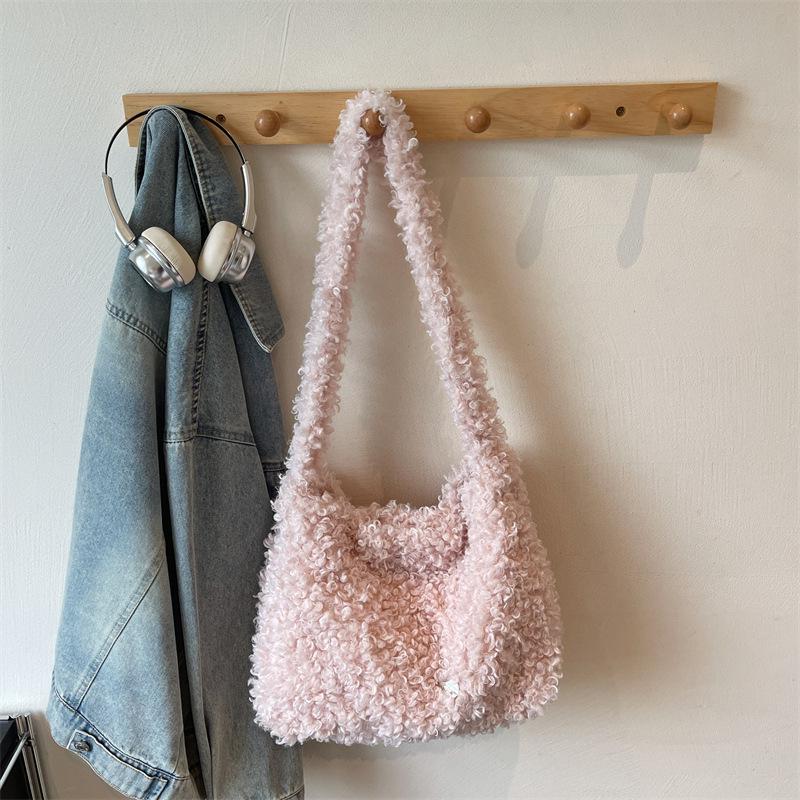 2025 Early Autumn Cute Plush Handbag and Crossbody Shoulder Bag