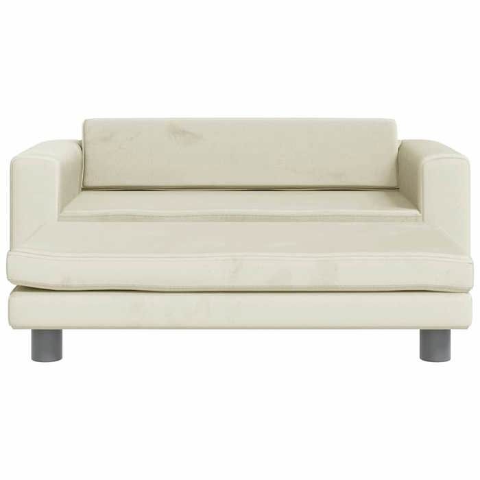 VidaXL Sofa with Footrest for Children Cream 100x50x30 Cm Velvet 3196413