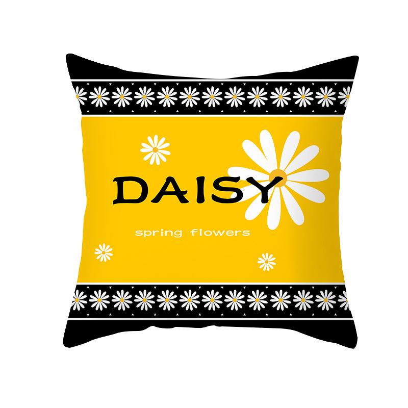 

Pillow Cover Yellow Daisy Digital Print Pillow Cover Office Sofa Peach Skin Cushion Cover 45 * 45Cm (without pillow core)