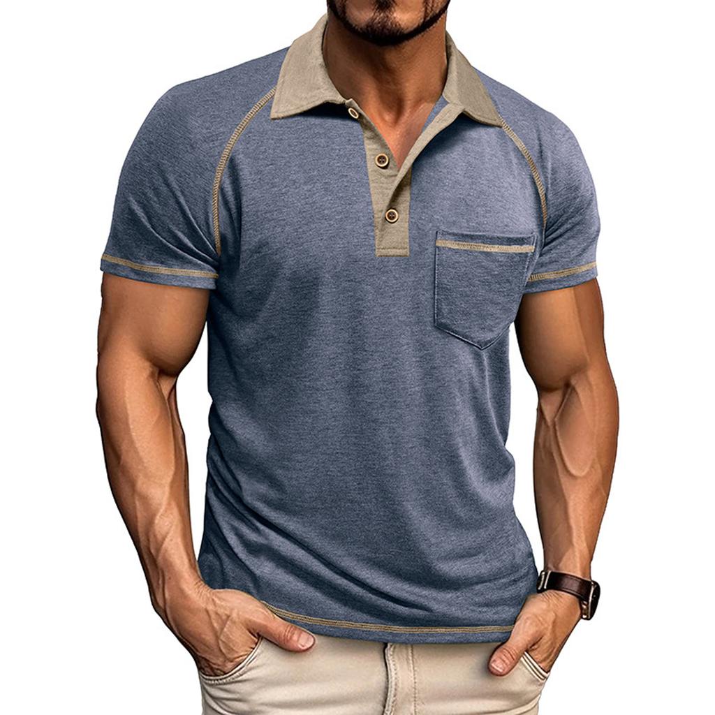 Men's Casual Long SleeveShirts Collared Button Cotton T,Shirt Classic Stylish Golf Shirt With Pocket