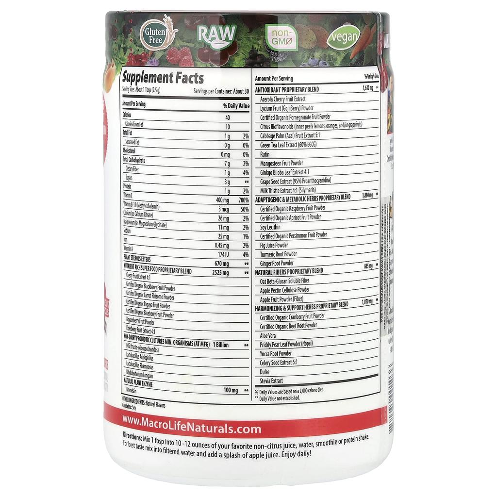 Miracle Reds, Superfoods, Goji-Pomegranate-Acai-Mangosteen, 283.5G(10Oz)