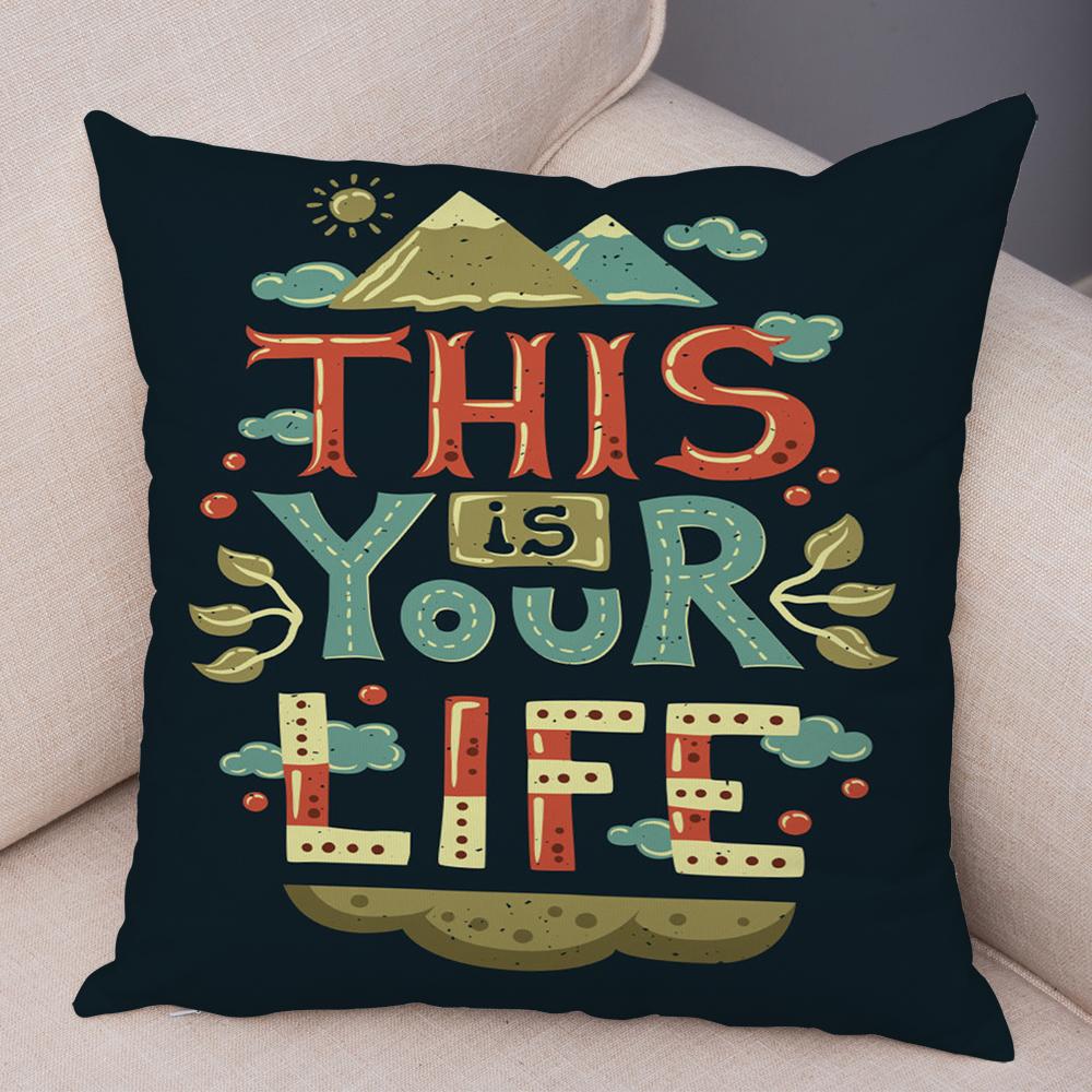 Motivational Quote Cushion Cover Inspirational Lettering Design Decorative Pillow Case Living Room Bedroom Sofa Home Decor