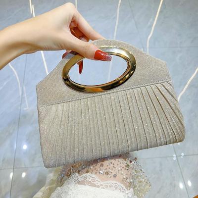 Elegant Women's Pleated Clutch: Versatile Cheongsam Evening Crossbody and Shoulder Bag for Parties and Banquets.