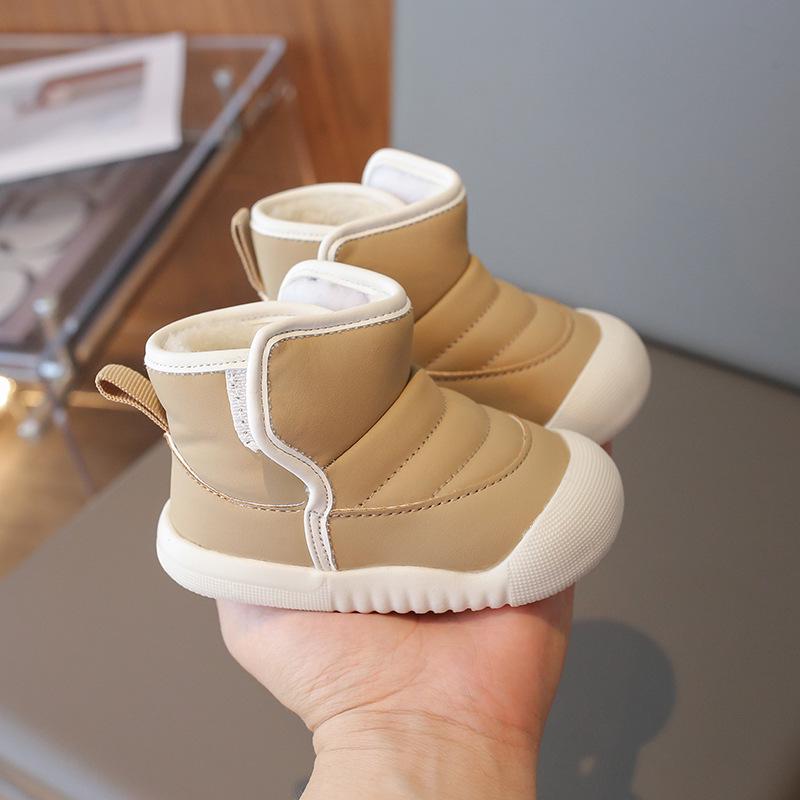 

Водонепроницаемые детские зимние ботинки: Бархатные пинетки для малышей с мягкой подошвой - Теплый хлопок для мальчиков и девочек 5 pairs of Size 15-19 хаки