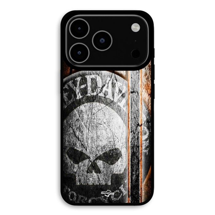 Cover Per iPhone 17 Pro Max Harley Davidson teschio vintage Maniacase nero