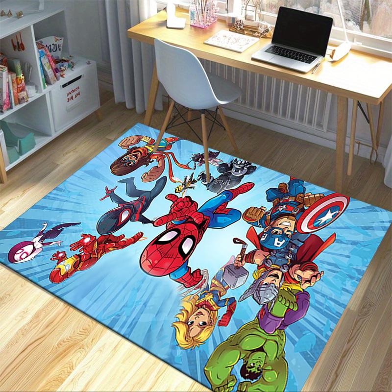 1pc Superhero Adventures Carpet for Playroom Bedroom Living Room Sofa Home Decor,kids Game Area Rug Non-slip Floor Mat Y826173