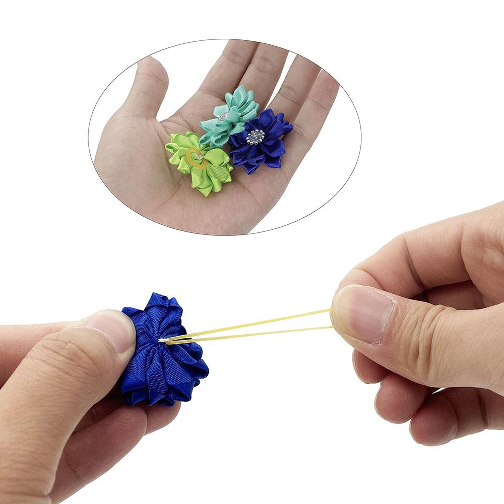 50/100pcs/lot Pet Dog Hair Bows Rubber Bands Petal Flowers Bows with Pearls Pet Dog Grooming Bows Dog Hair Accessories Product