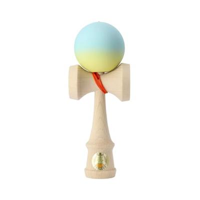 Yamagata Kobo Ozora Matte Two-Tone Kendama, Certified by the Japan Kendama Association, for Competition Use (Light Blue & Yellow)