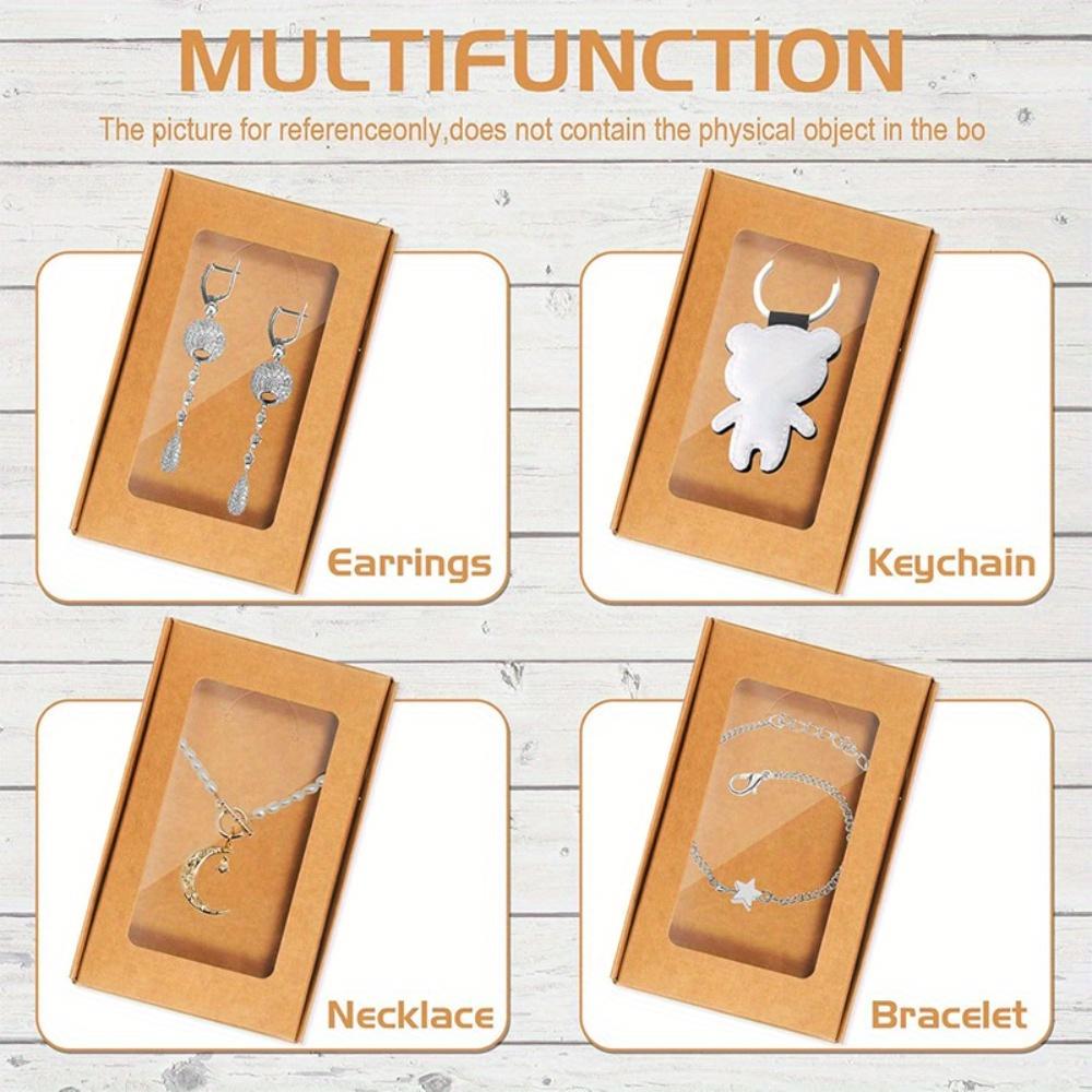 20pcs Jewelry Gift Boxes Treat Boxes with Window Foldable Party Favor Boxes Gift Wrap Box Jewelry Boxes for Necklace Earring Pendant Packaging Box