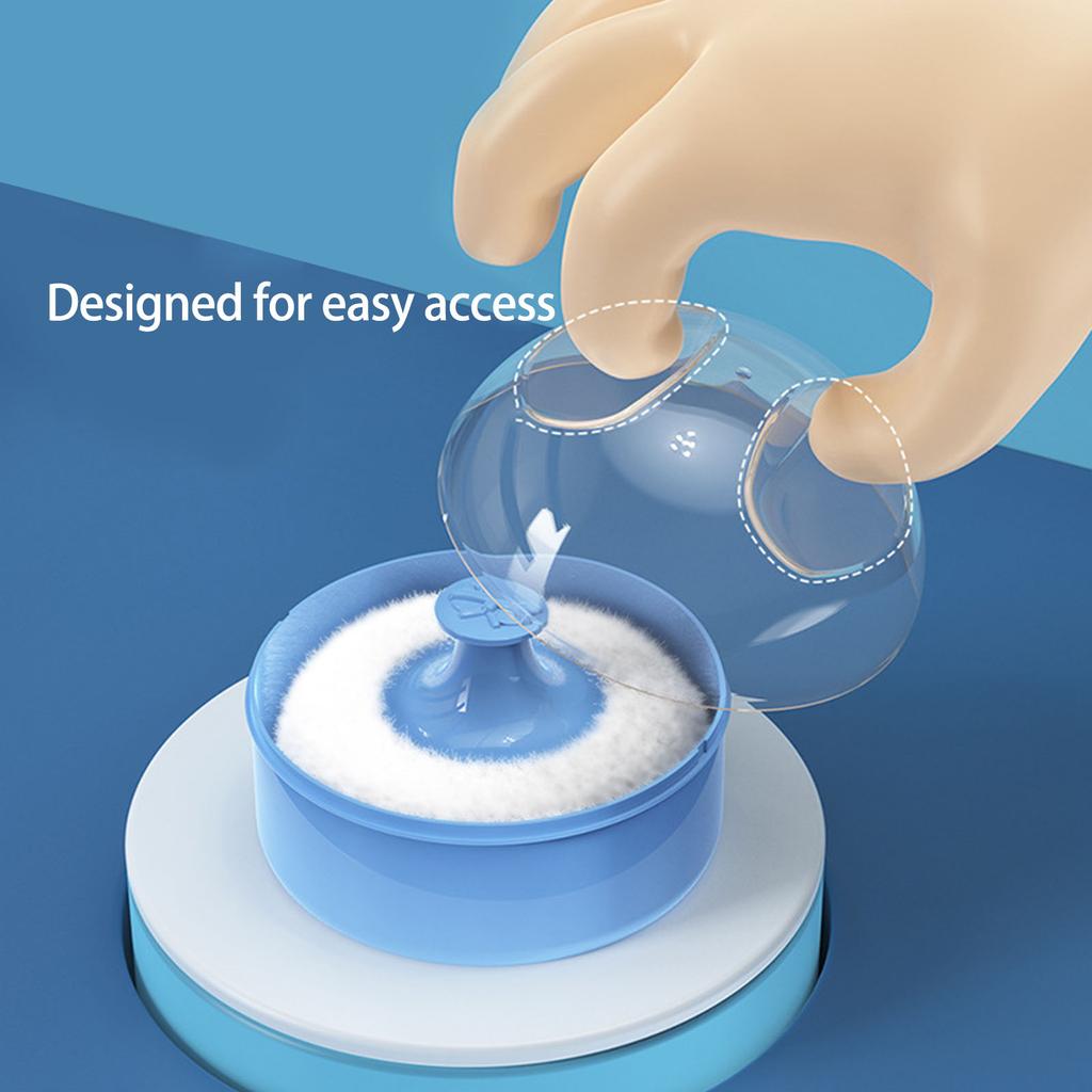 Baby Body Powder Puff and Container Empty Loose Powder Box Infant Body Powder Puff Large Fluffy Powder Puff with Case