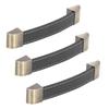 3Pcs Wardrobe Door Leather Handle Antique Drawer Pull Handle Luggage Wine Box Handle