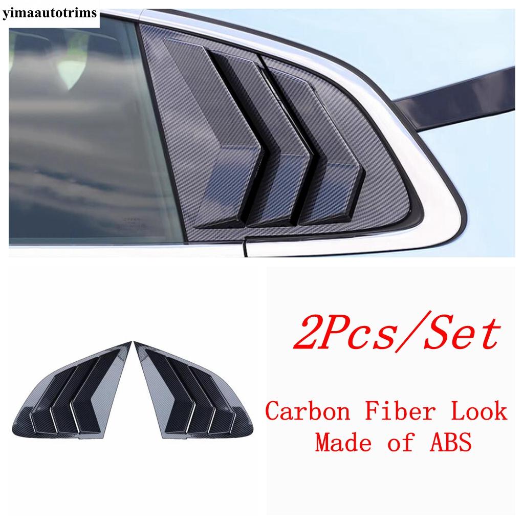 For Geely Zeekr 001  -  Rear Spoiler Wing Side Window Triangle Louver Sunshade Panel  Trim Black Accessories Exterior Carbon Fiber Look