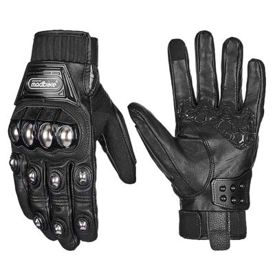 ILM Motorrad Original Harte Smartphone Fahrhandschuhe Größe Handschuhe, Leder, Ganzjahres, Frühling, Sommer, Herbst, Protektor, Kompatibel, Rutschfest,
