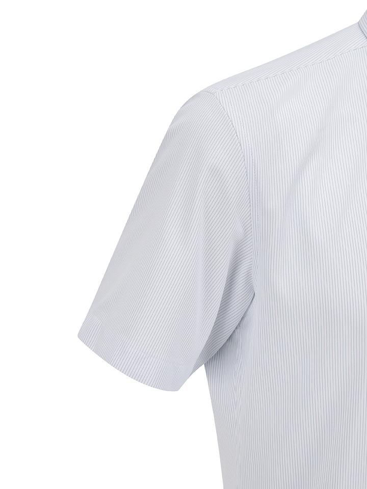 ZIOZIA Men'S) Slim Fit Semi-Wide Collar Short Sleeve Shirt_Sky Blue
