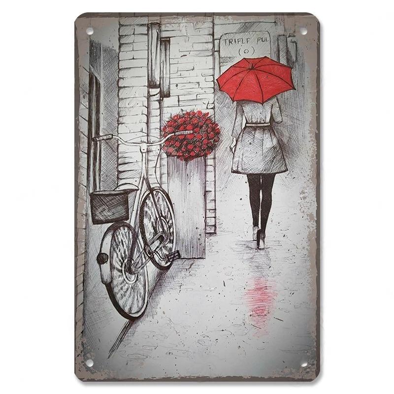 Metal Tin Signs Travel City Girls Posters Plaque Monaco Rome Biarritz Venice Metal Poster Vintage Wall Art Bar Club