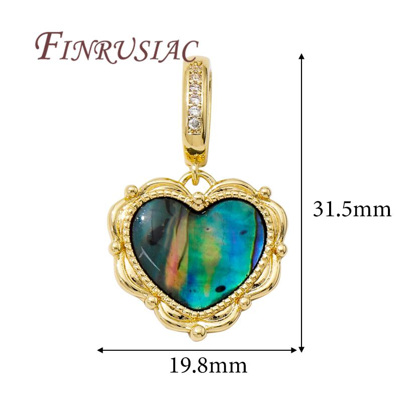 18K Real Gold Plated Heart Shell Charm With Bails For Pendants Making Accessories,DIY Necklace Findings,Charms For Jewelry