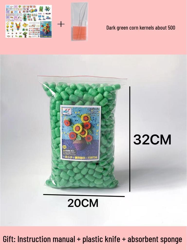 Magic DIY Corn Kernels Pack - 500 Pieces Educational Stick-and-Play Toys for Kids Kindergarten Crafting