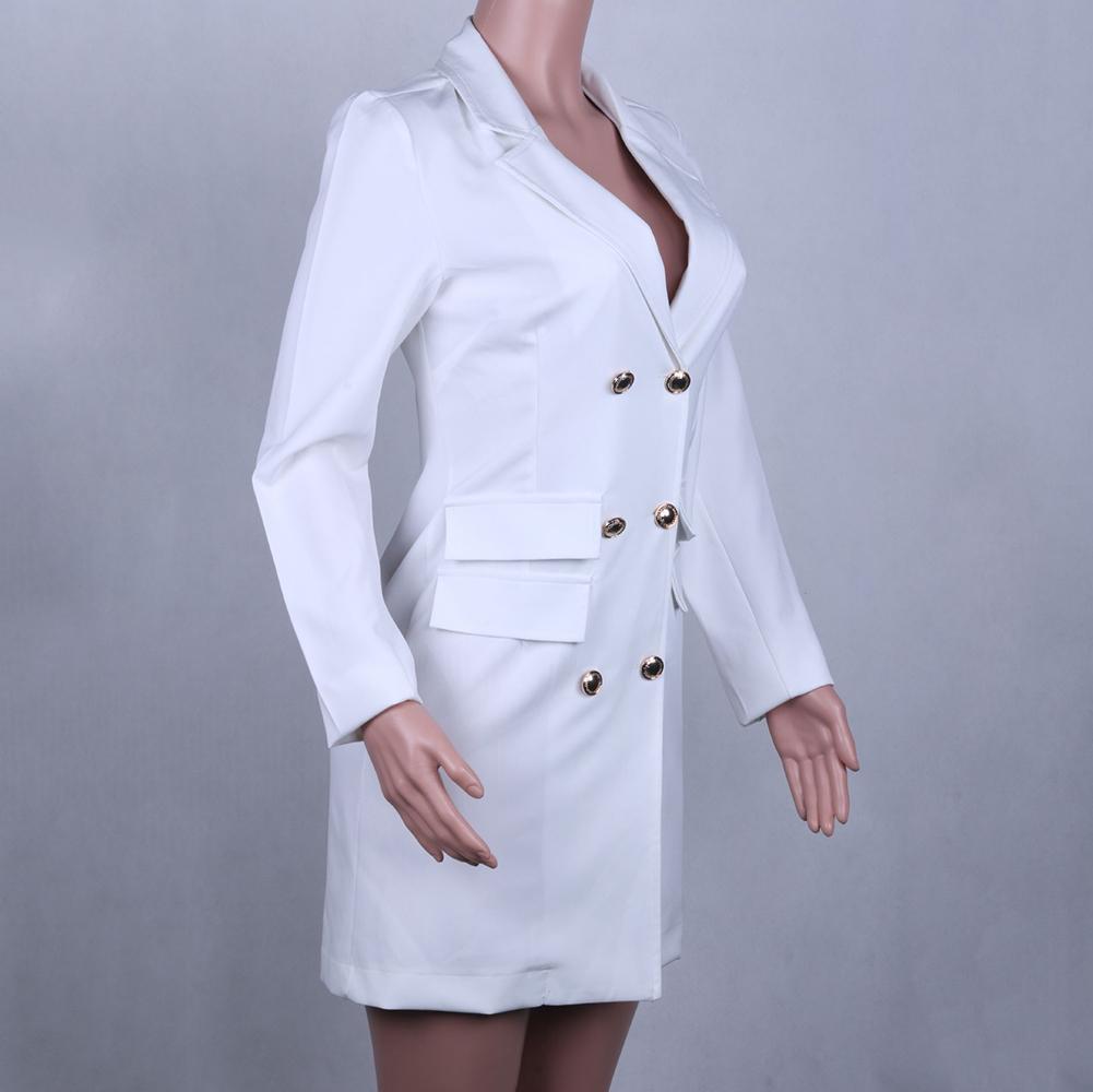 Blazer Sleeve Breasted  Formal Work Bodycon Dress  Women  Long  Double