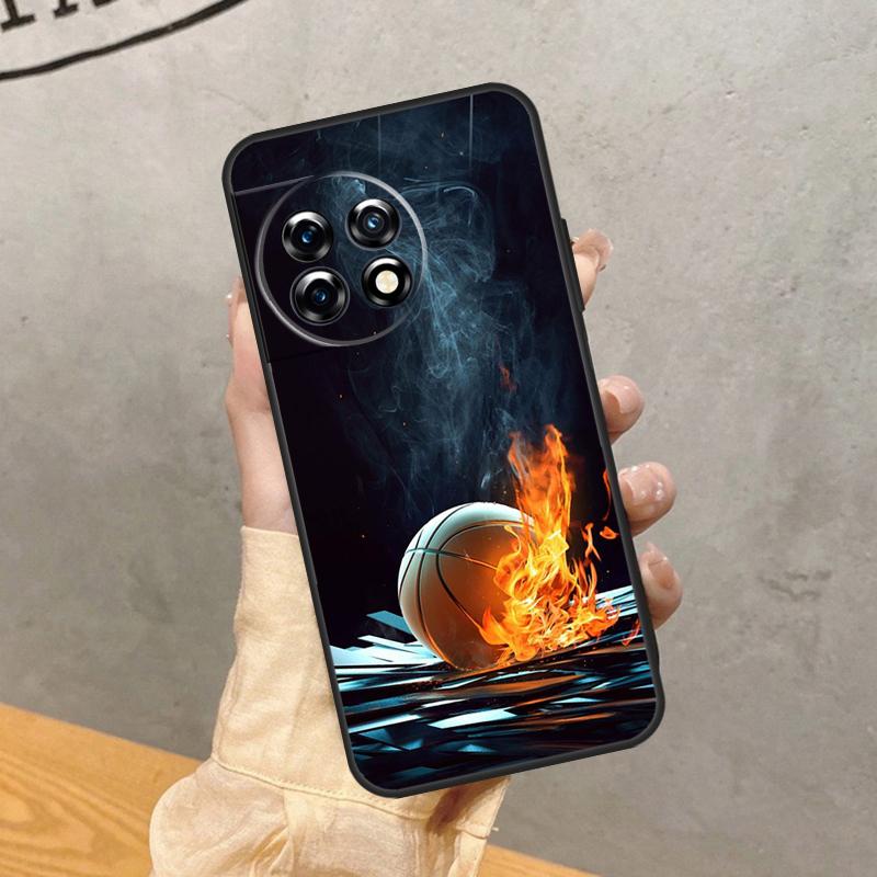 Basketball On Fire Case For OnePlus 15R 13T 13R 13 12 12R 11 10 9 Pro 10T 8T Nord 5 CE 2 3 4 Lite N20 N30 Cover