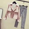 Women's Short Jacket Spring Autumn Korean Fashion Loose Waist Slim Windbreaker Coat Solid Female Outwear Tops