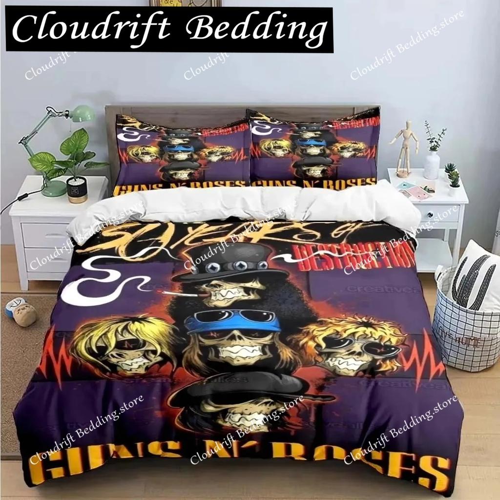 Guns N'roses Band Retro Bedding Sets Exquisite Bed Supplies Set Bed Comforter Luxury Birthday Gift Duvet Cover Set