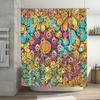 Colorful Floral Shower Curtain Modern Bathroom Decor for Home Decoration 3D Printing Waterproof Fabric Customizable Size Options