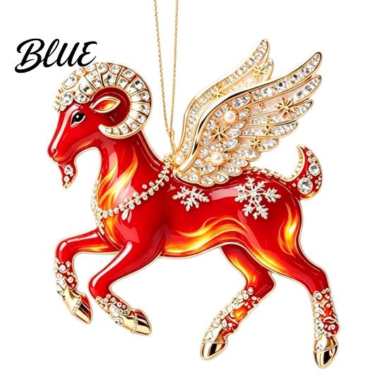 Decorative Hanging Ornaments for Tree 2PCS Christmas Goat Ornaments 2D Acrylic Festive Party Supplies Pendants Lightweight Holiday Home Decor
