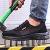Men's Summer Mesh Breathable Steel Toe Safety Shoes Anti-Smash Puncture Proof Kevlar Comfortable Outdoor Work Shoes