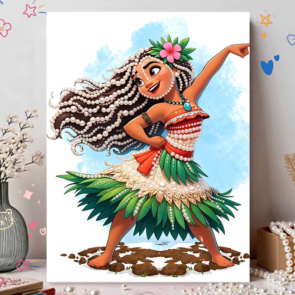Disney Pearl Art Moana DIY Handmade Pearl  Gemstone Art Kit Special Shapes Home Wall Decor Crafts