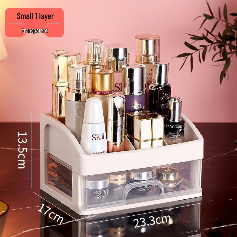 Large Capacity Desktop Cosmetic Storage Box with Drawers for Skincare and Lipstick