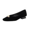 W356-11 Pointed Retro Shallow Mouth 2025 Autumn and Winter Temperament Versatile Women's Suede Small Golden Beans Are Not Tired of Single Shoes Women