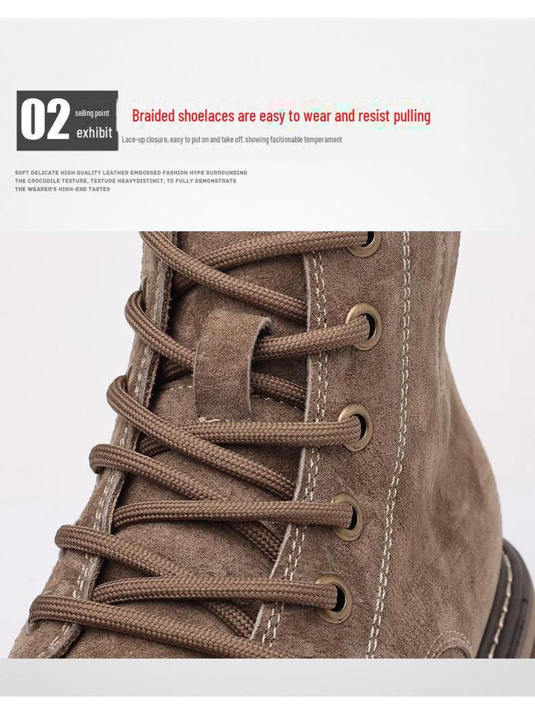 2024 Autumn Men's High-Top Casual Leather Retro Desert Boots - British Style
