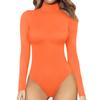 Women's Casual Bodysuit Long Sleeve Bodycon Catsuit Leopard Print