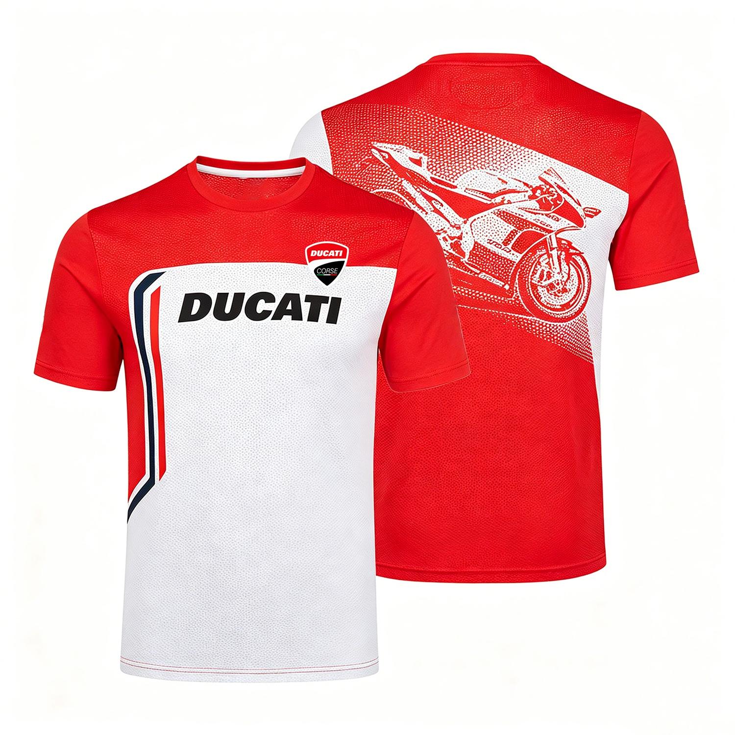 Ducati Heren  Corse Racing T-shirt Korte Mouw Heren T-shirt MotoGP Racing Print Korte Mouw Casual Tops S
