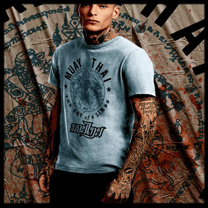 

Muay Thai T-shirt 8 Limbs Thai boxing yantra deity Thai Boxer Martial Arts tee 4XL