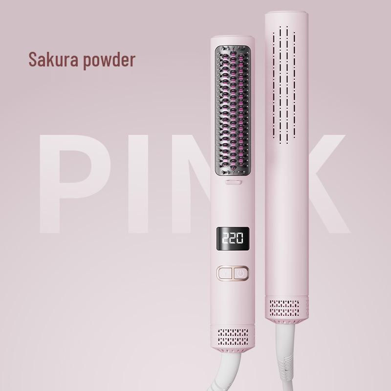 

Portable Anion Hair Styler: Straightener & Curler, Gentle on Hair, Dual-Use for High Foreheads 110V US Standard вишневый розовый