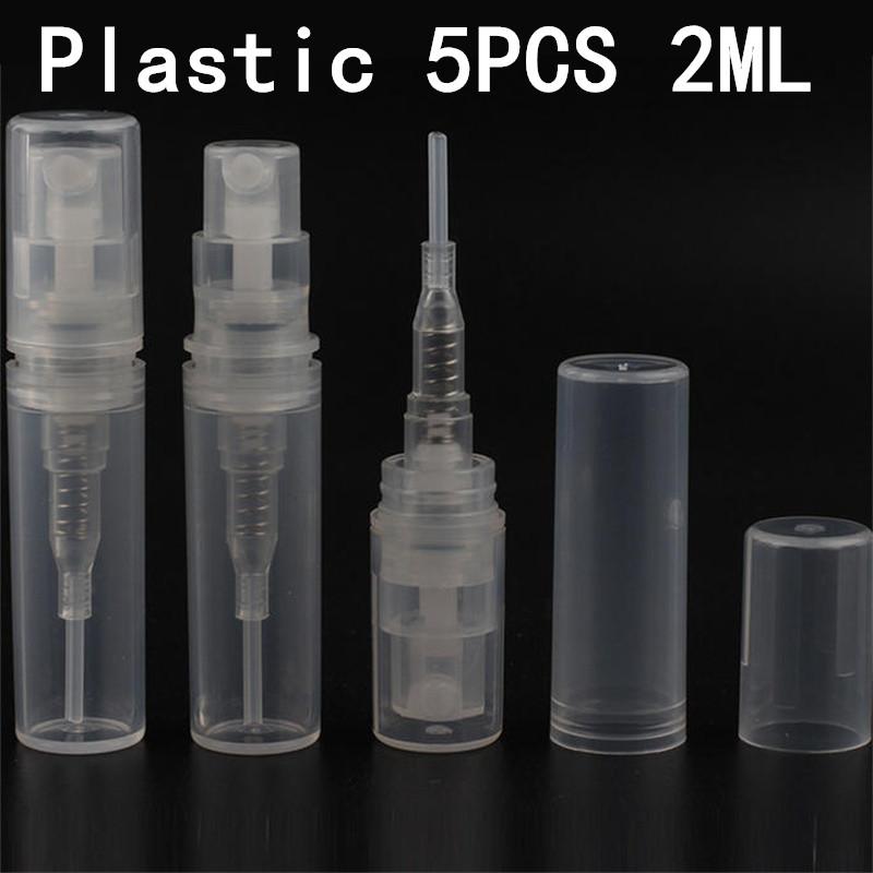 Wholesale 5/10/50/200/400pcs 2ML Portable Clear Plastic Spray Bottle Perfume Bottle Atomizer Sample Test Tube Thin PET Vials