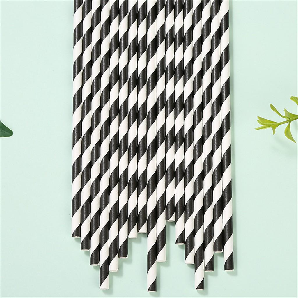Paper Straws Disposable Holiday Party Drinking Straws Decoration Straws 100Pcs