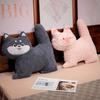 Cute Soft Husky Throw Pillow Plush Toy Doll Piglet Fox Doll Home Pillow Girl Rag Doll
