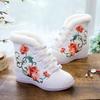 Women's Winter Wedges Ankle Embroidered Cotton Boots Increased Internal Ethnic Style Round Toe Plush Warm Canvas Hanfu Boots