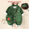 Baby Military Uniform Romper with Velvet for Spring, Autumn, Winter - Little Red Army Style for 1-Year-Olds