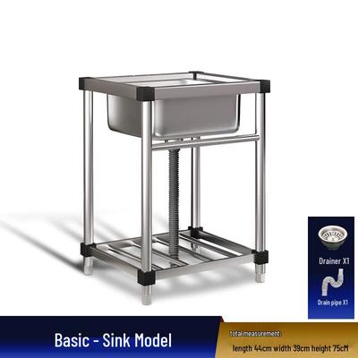 TLXT Commercial Thickened Stainless Steel Integrated Sink with Stand