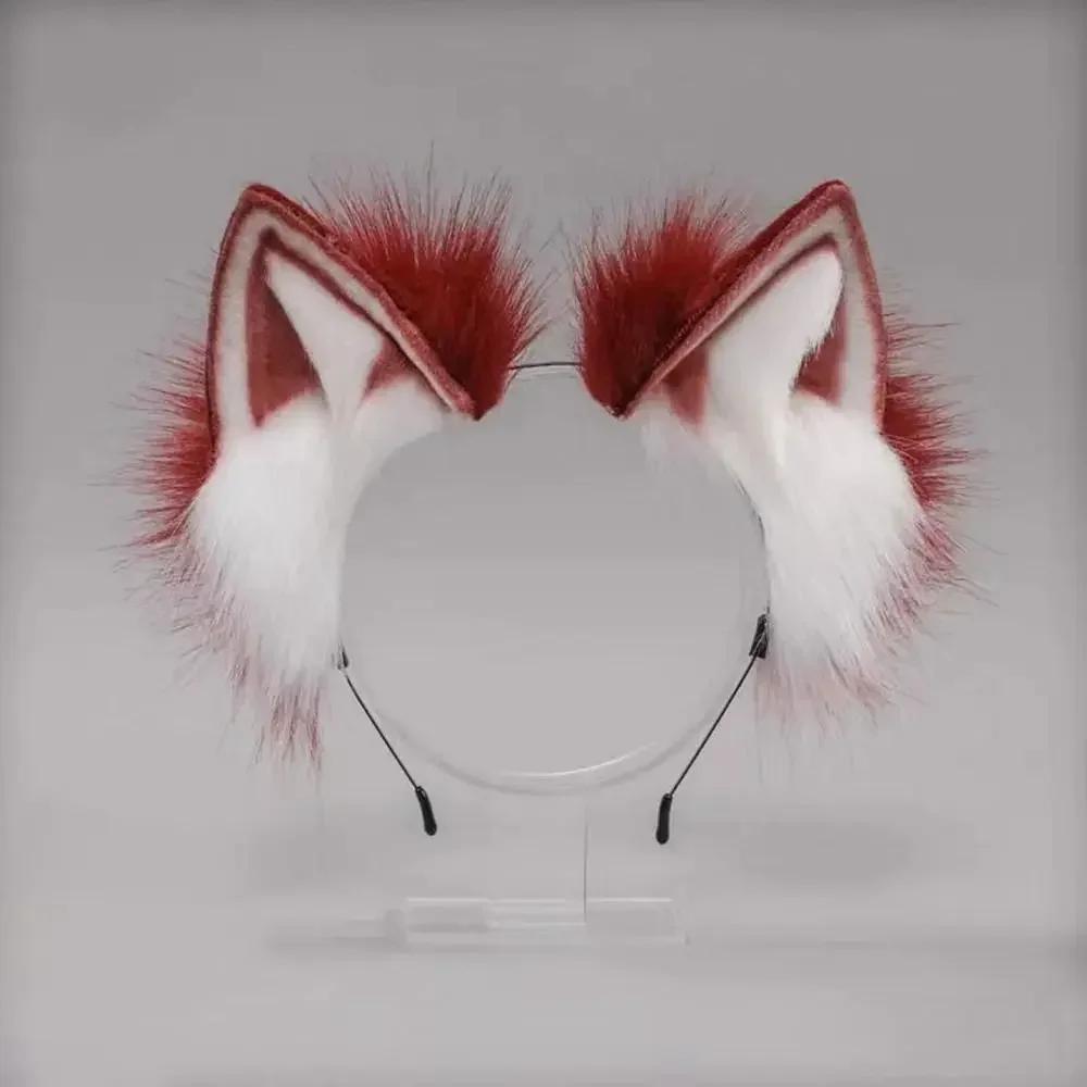 Womens Lolita Plush Hair Ornaments Animal Cat Ears Hair Halloween Party Hair Hoops Anime Cosplay Fancy Props