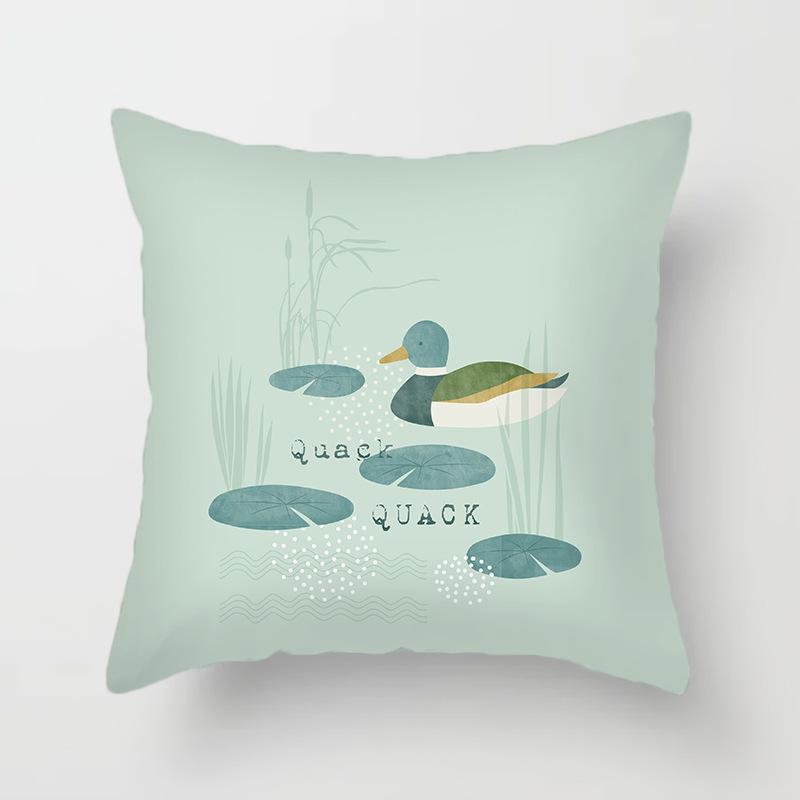 45x45cm minimalistischer Cartoon-Tierdruck Muster Kissenbezug für Zuhause Wohnzimmer Sofa Schlafzimmer Dekoration Kissenbezug